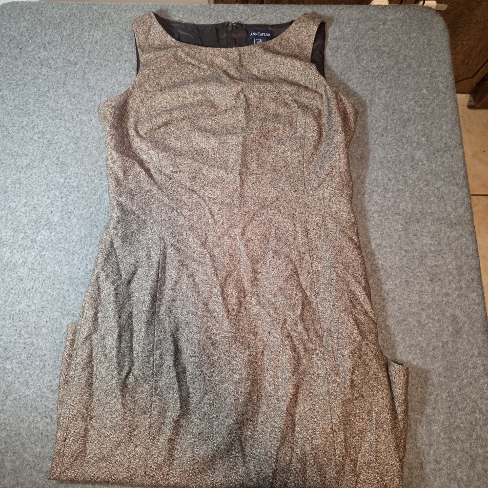 Ann Tayloy Sleeveless Dress 100% Wool Size 10 X1